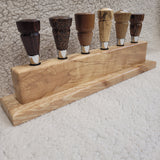 Spalted Maple Wood Wine Bottle Stopper Display Stand-A