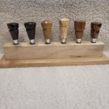 Spalted Maple Wood Wine Bottle Stopper Display Stand-B