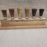 Spalted Maple Wood Wine Bottle Stopper Display Stand-B