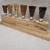 Spalted Maple Wood Wine Bottle Stopper Display Stand-A