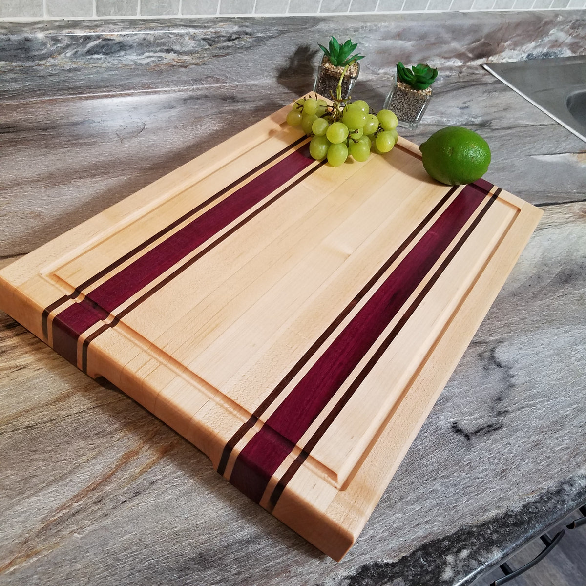 Walnut, Holly, & Padauk Wood 18 x 12 Cutting Board – LLB WoodWorx