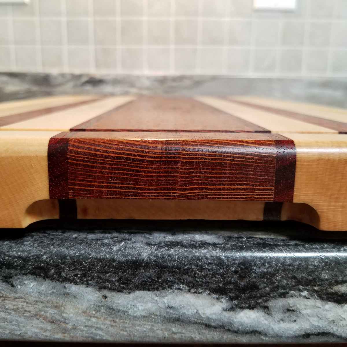 North American Maple Edge Grain Cutting Board with Rubber Feet and Juice  Groove