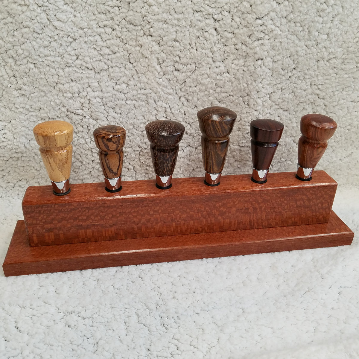 Leopardwood Wine Bottle Stopper Display Stand LLB WoodWorx