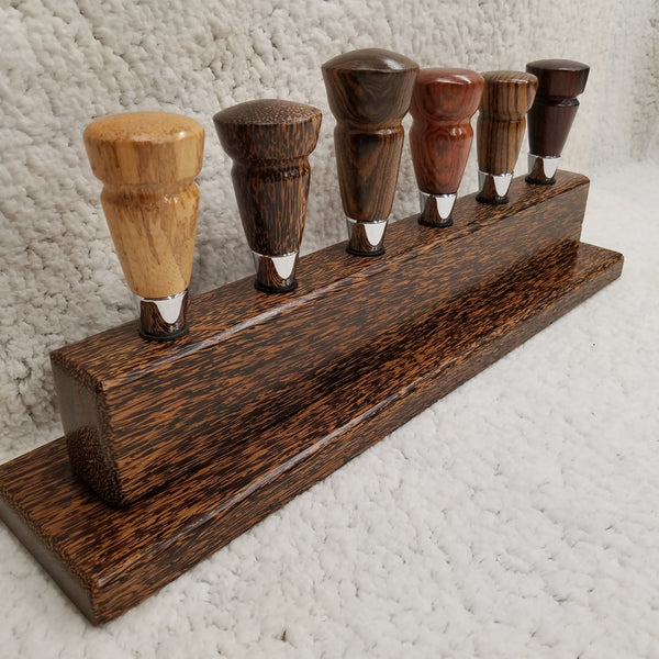 Black Palm Wood  Bottle Stopper Display Stand