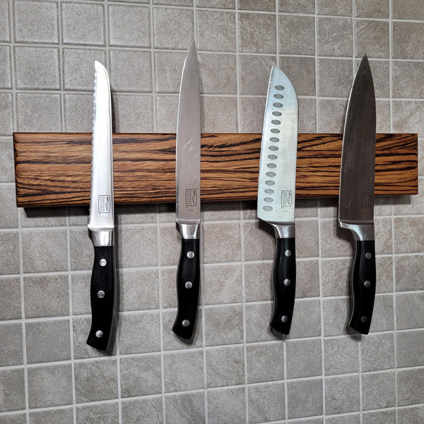 Zebrawood magnetic knife holder