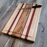 Spalted Maple w/ Purpleheart Wood Edge Grain Cutting Board