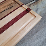 Spalted Maple w/ Purpleheart Wood Edge Grain Cutting Board