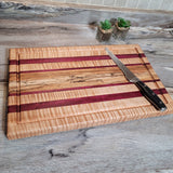 Spalted and Tiger Maple Wood 18" x 11½" Cutting Board ( Discontinued Style )