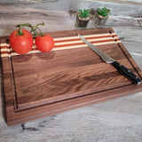 Cleveland Browns Themed  18" x 12" Wood Cutting Board ( Walnut grain/color changes)