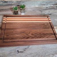 Cleveland Browns Themed  18" x 12" Wood Cutting Board ( Walnut grain/color changes)