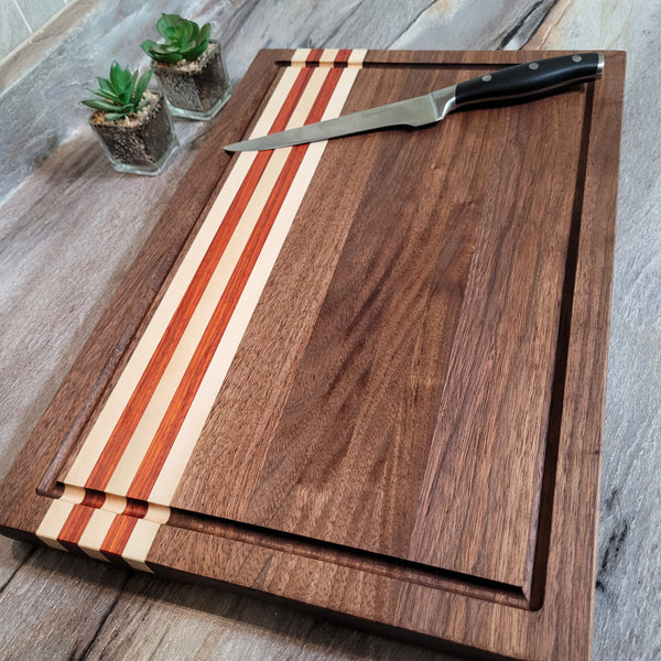 Cleveland Browns Themed  18" x 12" Wood Cutting Board (Slight color shading in Holly Striping)