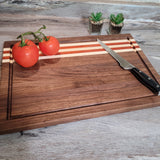 Cleveland Browns Themed  18" x 12" Wood Cutting Board (Slight color shading in Holly Striping)