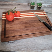 Cleveland Browns Themed  18" x 12" Wood Cutting Board (Slight color shading in Holly Striping)