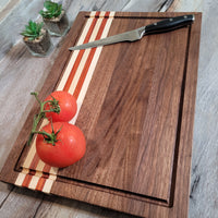 Cleveland Browns Themed  18" x 12" Wood Cutting Board (Slight color shading in Holly Striping)