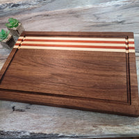 Cleveland Browns Themed  18" x 12" Wood Cutting Board (Slight color shading in Holly Striping)