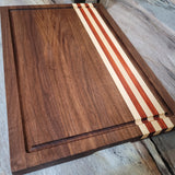 Cleveland Browns Themed  18" x 12" Wood Cutting Board (Slight color shading in Holly Striping)