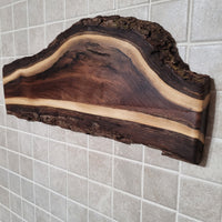 15" Walnut Live Edge Magnetic Knife Holder