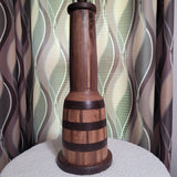 Teak / Black Walnut Wood Hand Turned 3-Way Table Lamp