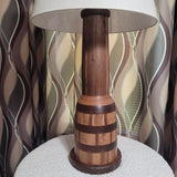 Teak / Black Walnut Wood Hand Turned 3-Way Table Lamp