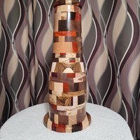 Segmented Wood Table Lamp Hand Turned w/Exotic Woods