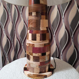 Segmented Wood Table Lamp Hand Turned w/Exotic Woods