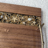 Walnut Serving Tray with Seashell Epoxy Strip