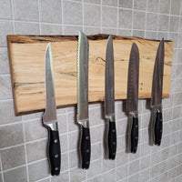 Box Elder Live Edge Wood Magnetic Knife Holder