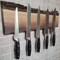 Premium Walnut Live Edge Magnetic Knife Holder (K)