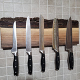 Premium Walnut Full Live Edge Magnetic Knife Holder ( B )