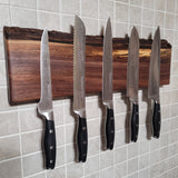 Black Walnut Full Live Edge Magnetic Knife Holder (G)