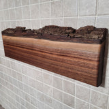 Black Walnut Full Live Edge Magnetic Knife Holder (C)