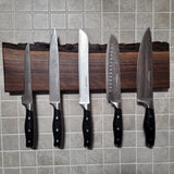 Black Walnut Full Live Edge Magnetic Knife Holder (D)
