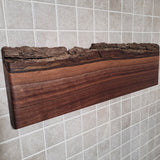 Black Walnut Full Live Edge Magnetic Knife Holder (A)