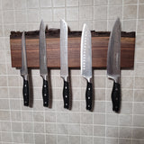Black Walnut Full Live Edge Magnetic Knife Holder (D)