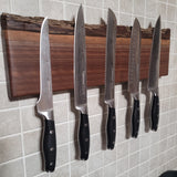 Black Walnut Full Live Edge Magnetic Knife Holder (A)