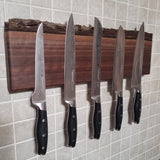 Black Walnut Full Live Edge Magnetic Knife Holder (C)