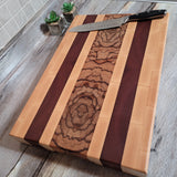 Marblewood/Bloodwood End Grain 19" x 13” Cutting Board with Display Stand