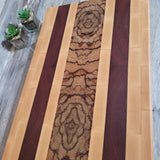 Marblewood/Bloodwood End Grain 19" x 13” Cutting Board with Display Stand