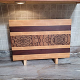Marblewood/Bloodwood End Grain 19" x 13” Cutting Board with Display Stand