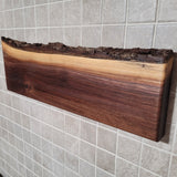Black Walnut Full Live Edge Magnetic Knife Holder (L)