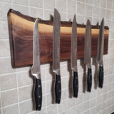 Black Walnut Full Live Edge Magnetic Knife Holder (L)