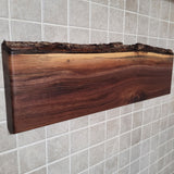Black Walnut Full Live Edge Magnetic Knife Holder (J)