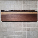 Black Walnut Full Live Edge Magnetic Knife Holder (F)