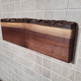 Black Walnut Full Live Edge Magnetic Knife Holder (E)