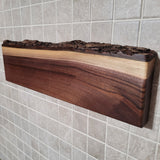 Black Walnut Full Live Edge Magnetic Knife Holder (C)
