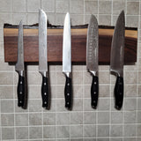 Black Walnut Full Live Edge Magnetic Knife Holder (C)