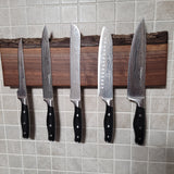 Black Walnut Full Live Edge Magnetic Knife Holder (A)