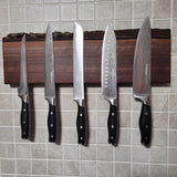 Black Walnut Full Live Edge Magnetic Knife Holder (C)