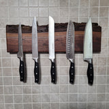Black Walnut Full Live Edge Magnetic Knife Holder (C)