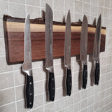 Black Walnut Full Live Edge Magnetic Knife Holder (C)